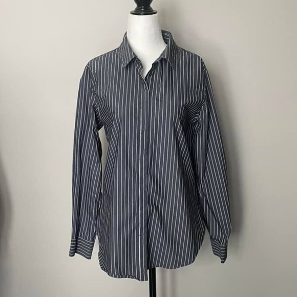 Blue Stripe Button Down Shirt - Size L - Picture 1 of 1